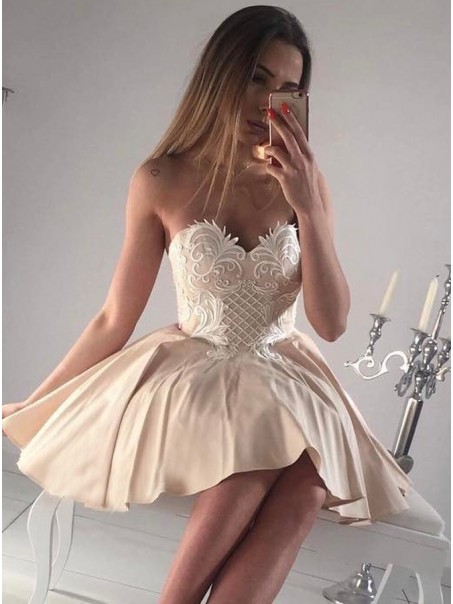 Short Sweetheart Prom Dress Sleeveless Appliques Homecoming Party Dresses 996021555 Short Sweetheart Prom Dress Sleeveless Appliques Homecoming Party Dresses 996021555
