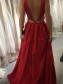 Long Red V-Neck Beaded Prom Evening Formal Dresses 996021556