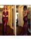 Mermaid V-Neck Sequins Long Prom Evening Formal Dresses 996021561