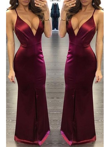 Sexy Mermaid V-Neck Long Prom Evening Formal Dresses 996021564