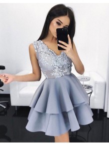 Short V-Neck Lace Homecoming Cocktail Prom Evening Dresses 996021573