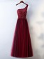 A-Line One-Shoulder Tulle Long Prom Evening Formal Dresses 996021574