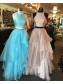Two Pieces Pink Long Beaded Prom Dresses Evening Party Dresses 996021583
