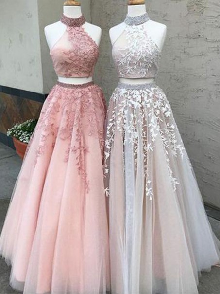 Two Pieces Beaded Lace Prom Dresses Evening Gowns 996021590