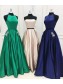 A-Line Two Pieces Beaded Long Prom Dresses Formal Evening Dresses with Pocket 996021605
