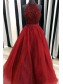 Ball Gown Hatler Beaded Long Burgundy Prom Dresses Formal Evening Dresses 996021606 Ball Gown Hatler Beaded Long Burgundy Prom Dresses Formal Evening Dresses 996021606