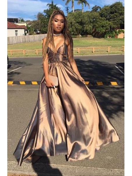 A-Line Spaghetti Straps Long Prom Dresses Formal Evening Dresses 996021607