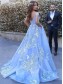 Ball Gown Lace Off-the-Shoulder Long Blue Prom Dresses Formal Evening Dresses 996021610 Ball Gown Lace Off-the-Shoulder Long Blue Prom Dresses Formal Evening Dresses 996021610