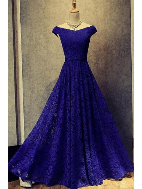 A-Line Lace Long Blue Prom Dresses Formal Evening Dresses 996021613 A-Line Lace Long Blue Prom Dresses Formal Evening Dresses 996021613