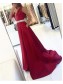 A-Line Beaded V-Neck Long Prom Dresses Formal Evening Dresses 996021622