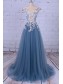 Long Lace and Tulle Prom Dresses Formal Evening Dresses with Flowers 996021626