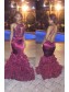 Sexy Long Purple Backless Lace Top Mermaid Prom Evening Formal Dresses 99602163
