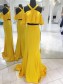 Mermaid Two Pieces Long Yellow Prom Dresses Formal Evening Dresses 996021635