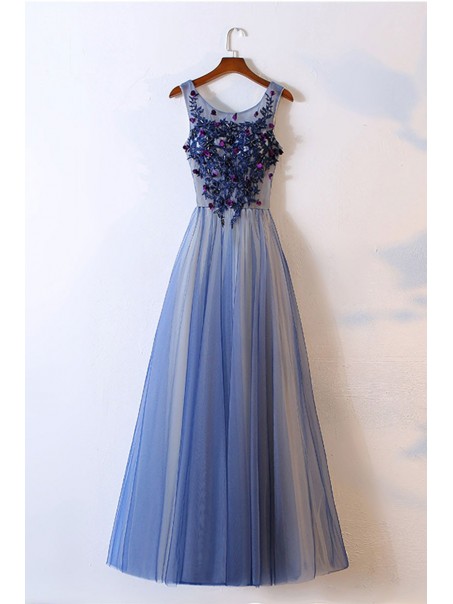 Long Tulle Lace Prom Dresses Formal Evening Dresses 996021638
