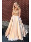 A-Line Beaded Satin Long Prom Dresses Formal Evening Dresses 996021648