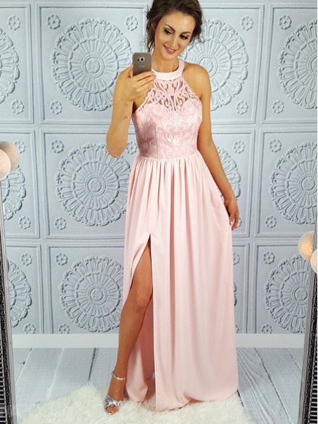 Long Pink Lace Chiffon Prom Dresses Formal Evening Dresses 996021651 Long Pink Lace Chiffon Prom Dresses Formal Evening Dresses 996021651