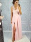 Long Pink V-Neck Lace Prom Dresses Formal Evening Dresses 996021656 Long Pink V-Neck Lace Prom Dresses Formal Evening Dresses 996021656