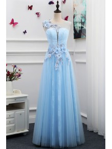 Long Blue Lace Tulle Prom Dresses Formal Evening Dresses 996021659