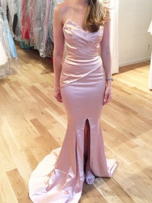 Mermaid Long Prom Dresses Formal Evening Dresses with Front Slit 996021662 Mermaid Long Prom Dresses Formal Evening Dresses with Front Slit 996021662