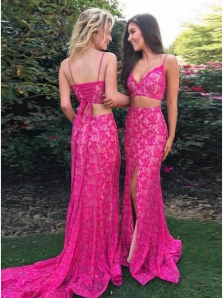 Lace Two Pieces Long Prom Dresses Formal Evening Dresses 996021664 Lace Two Pieces Long Prom Dresses Formal Evening Dresses 996021664