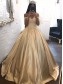 Ball Gown Off-the-Shoulder Lace Satin Long Prom Dresses Formal Evening Dresses 996021675