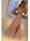A-Line V-Neck Long Prom Dresses Formal Evening Dresses 996021677 A-Line V-Neck Long Prom Dresses Formal Evening Dresses 996021677
