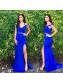 Two Pieces Off-the-Shoulder Long Blue Prom Dresses Formal Evening Dresses 996021683