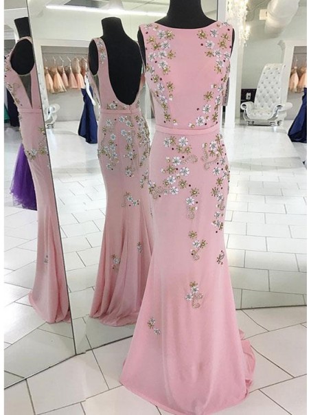Long Pink Beaded Mermaid Prom Dresses Formal Evening Dresses 996021693 Long Pink Beaded Mermaid Prom Dresses Formal Evening Dresses 996021693