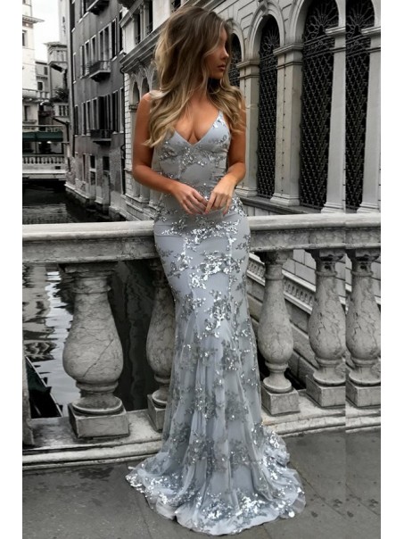Mermaid V-Neck Lace Long Prom Dresses Formal Evening Dresses 996021694 Mermaid V-Neck Lace Long Prom Dresses Formal Evening Dresses 996021694