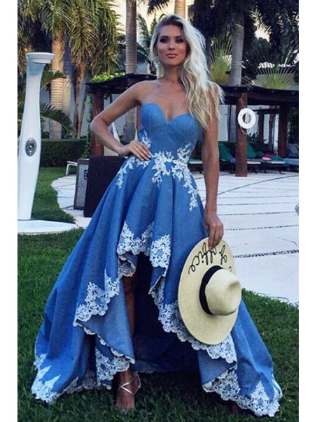 High Low Sweetheart Lace Prom Dresses Formal Evening Dresses 996021698