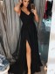 Simple Stunning V-Neck Long Black Prom Dresses Formal Evening Dresses 996021705