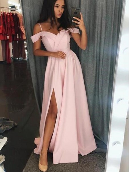 Simple Stunning Long Pink Prom Dresses Formal Evening Dresses 996021706