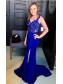 Elegant Mermaid Straps Open Back Long Prom Dress with Appliques Formal Evening Dresses 996021713