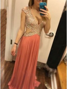 Sexy Low V-Neck Sequins Long Prom Evening Formal Dresses 99602176 Sexy Low V-Neck Sequins Long Prom Evening Formal Dresses 99602176