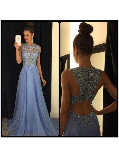 A-Line Lace Appliques Top Long Blue Prom Evening Formal Dresses 99602181 A-Line Lace Appliques Top Long Blue Prom Evening Formal Dresses 99602181