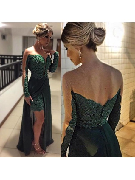 Lace Long Sleeves Long Prom Evening Formal Dresses 99602184