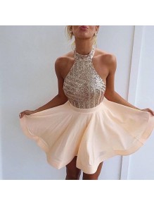 Halter Sequins Short Backless Homecoming Cocktail Prom Dresses Evening Gowns 99602204 Halter Sequins Short Backless Homecoming Cocktail Prom Dresses Evening Gowns 99602204