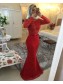 Red Long Sleeves Lace Mermaid Prom Dresses Evening Gowns 99602207 Red Long Sleeves Lace Mermaid Prom Dresses Evening Gowns 99602207