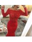 Red Long Sleeves Lace Mermaid Prom Dresses Evening Gowns 99602207 Red Long Sleeves Lace Mermaid Prom Dresses Evening Gowns 99602207