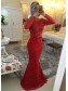 Red Long Sleeves Lace Mermaid Prom Dresses Evening Gowns 99602207 Red Long Sleeves Lace Mermaid Prom Dresses Evening Gowns 99602207