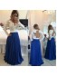 Royal Blue White Lace Chiffon Long Sleeves Prom Dresses Evening Gowns 99602208 Royal Blue White Lace Chiffon Long Sleeves Prom Dresses Evening Gowns 99602208