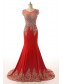 Trumpet/Mermaid God Lace Appliques Long Red Prom Dresses Evening Gowns 99602221