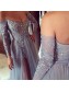 Grey Lace Long Sleeves Off-the-Shoulder Split Long Prom Dresses Evening Gowns 99602235 Grey Lace Long Sleeves Off-the-Shoulder Split Long Prom Dresses Evening Gowns 99602235