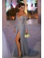 Grey Lace Long Sleeves Off-the-Shoulder Split Long Prom Dresses Evening Gowns 99602235 Grey Lace Long Sleeves Off-the-Shoulder Split Long Prom Dresses Evening Gowns 99602235