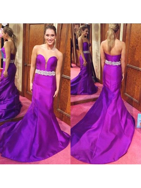 Mermaid Sweetheart Long Purple Prom Dresses Evening Gowns 99602237