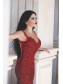 Mermaid Long Red Lace Prom Dresses Party Evening Gowns 99602242