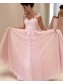 A-Line Long Pink Lace Prom Dresses Party Evening Gowns 99602248