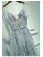 A-Line V-Neck Lace Appliques Tulle Prom Dresses Party Evening Gowns 99602251