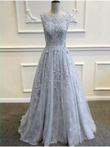 A-Line Lace Long Prom Dresses Party Evening Gowns 99602256