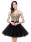 A-Line Sweetheart Gold Lace Appliques Short Prom Dresses Party Evening Gowns 99602284